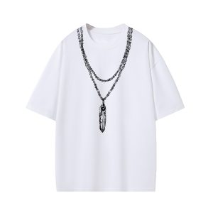 ZeitStitch Twin-Chain Feather Illusion Tee