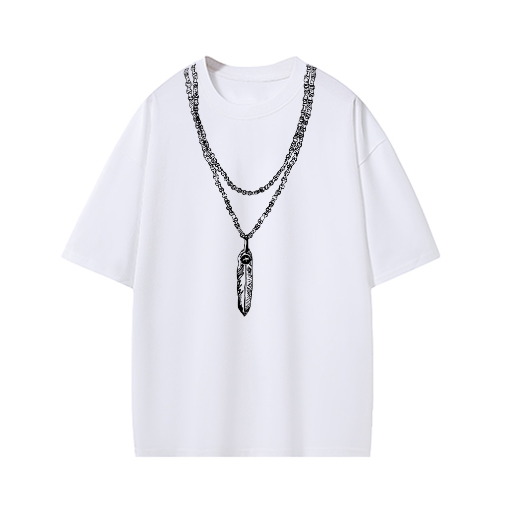 ZeitStitch Twin-Chain Feather Illusion Tee - Image 2