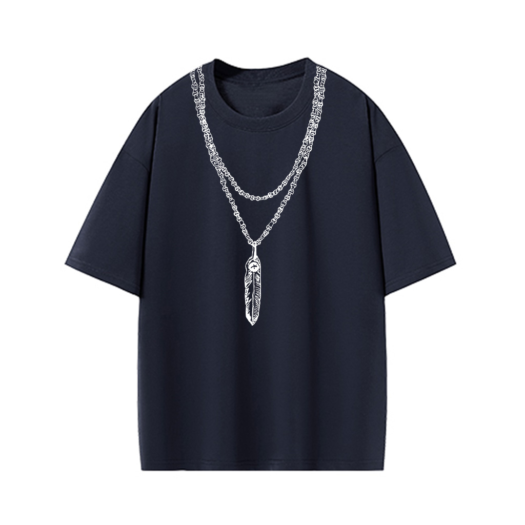 ZeitStitch Twin-Chain Feather Illusion Tee - Image 4