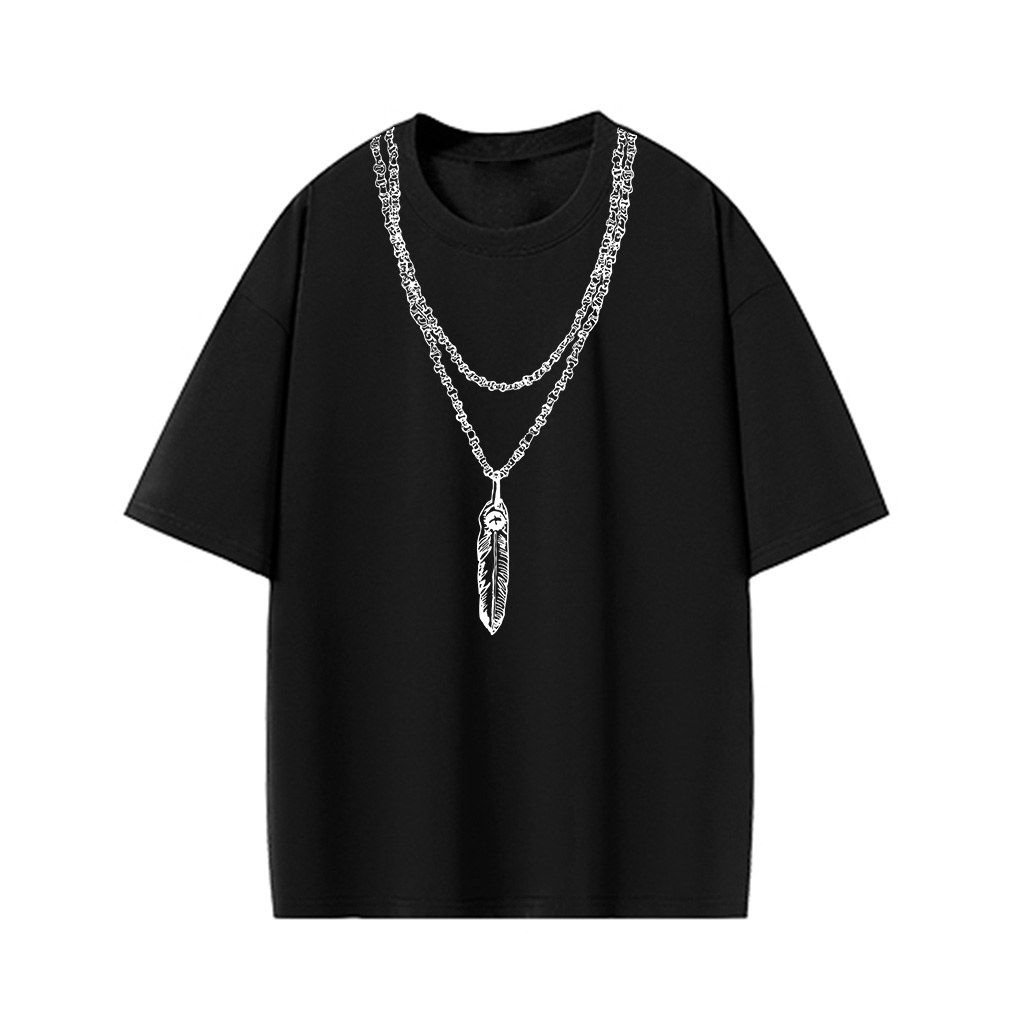 ZeitStitch Twin-Chain Feather Illusion Tee - Image 3