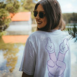 ZeitStitch Plush V-Sign Backprint Tee