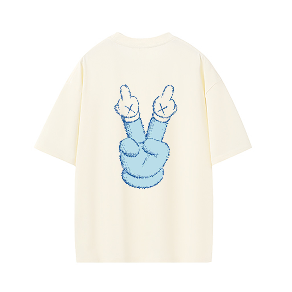 ZeitStitch Plush V-Sign Backprint Tee - Image 8