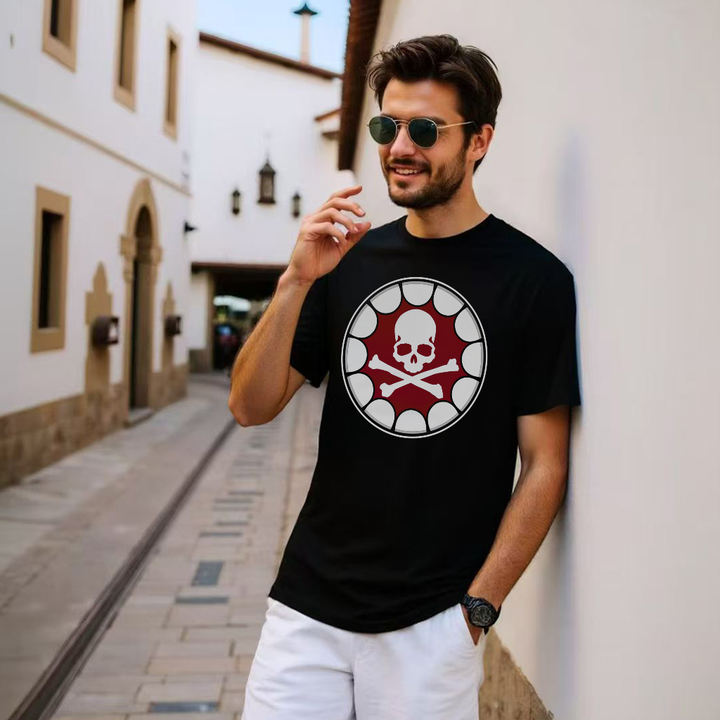 ZeitStitch Crimson Maw Skull-Badge Tee