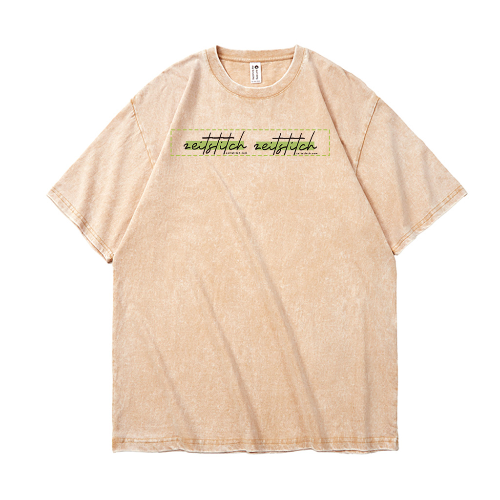 ZeitStitch POD Mineral-Wash White Tee - Image 2