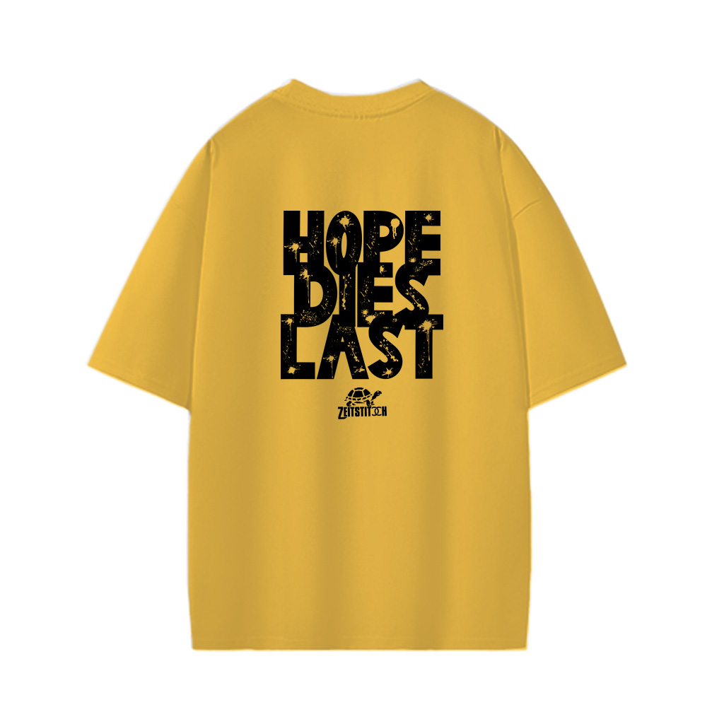 ZeitStitch Back-Marquee “Hope Dies Last” Chest-Micro Tee - Image 3
