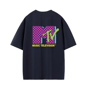 ZeitStitch Neon Check MTV Backprint Tee