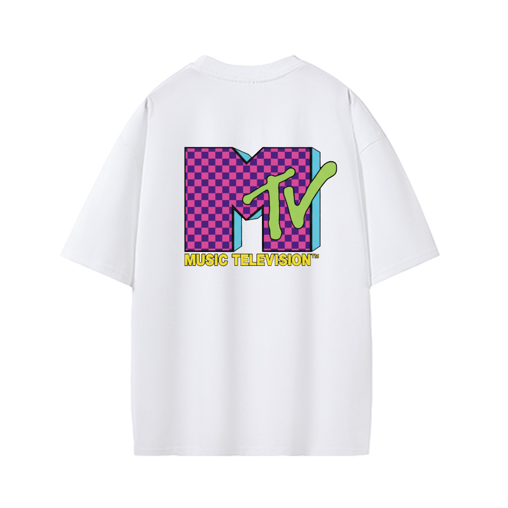ZeitStitch Neon Check MTV Backprint Tee - Image 3