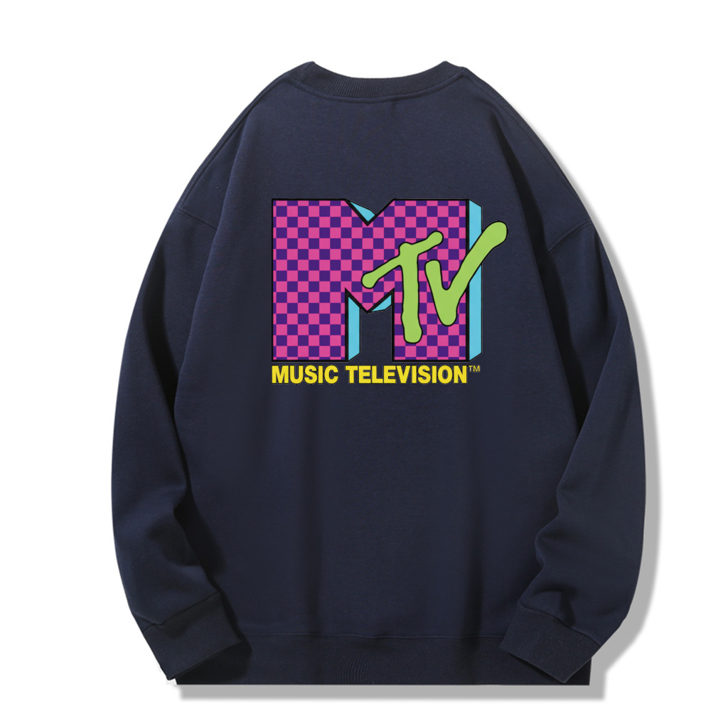 ZeitStitch Neon Check MTV Backprint Crewneck - Image 4