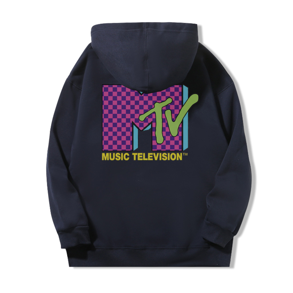 ZeitStitch Neon Check MTV Backprint Hoodie - Image 4
