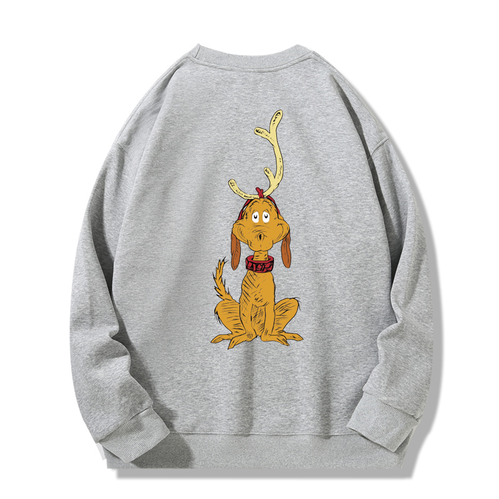 ZeitStitch One-Antler Pup Merry Misfit Crewneck - Image 5