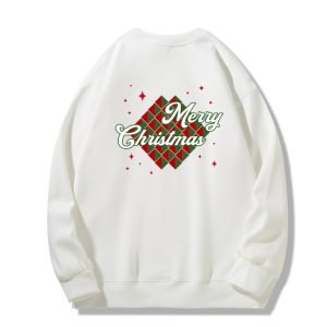 ZeitStitch Merry Mosaic Full-Back Crewneck with Micro-Chest Mark