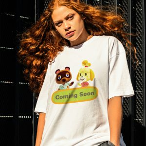 ZeitStitch Animal Crossing Tom Nook & Isabelle Coming Soon Graphic Tee